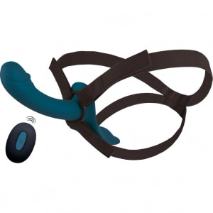 Set Strap-On You2Toys — 7 Moduri, Reîncărcabil Albastru pe Vibreaza.ro