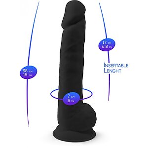 Silex-D 38 cm – Model Realist silexpan, cu Ventuză Negru