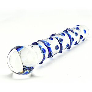 Spectrum Nubby Textured Glass Dildo Transparent pe Vibreaza.ro