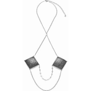 Stickere Sâni Pătrate Argintii cu Lanț și Cristale Argintiu pe Vibreaza.ro