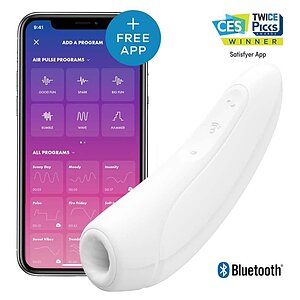 Stimulator Clitoris Satisfyer Curvy 1 Plus Alb pe Vibreaza.ro