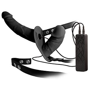 Strap On Cu Vibratii Double Thruster Negru pe Vibreaza.ro