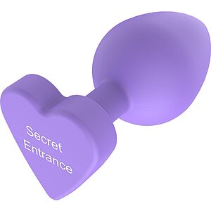 ToyJoy Secret Heart Plug Anal Din silicon 8 cm Bază Inimă Mov pe Vibreaza.ro