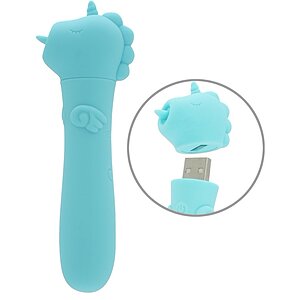 Unihorn Mini Vibrator Unicorn – 10 Moduri, Reîncărcabil Turcoaz pe Vibreaza.ro