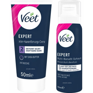 Veet EXPERT Set Epilare Intimă Cremă și Spumă pe Vibreaza.ro
