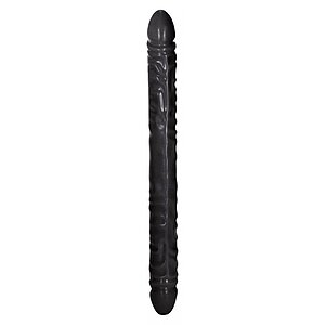 Veined Double Dildo 18 inch Negru pe Vibreaza.ro