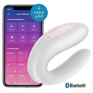 Vibrator Cuplu Satisfyer Double Joy Alb pe Vibreaza.ro