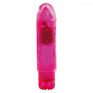 Vibrator Jammy Jelly Gleamy Glitter 13.5cm Roz pe Vibreaza.ro