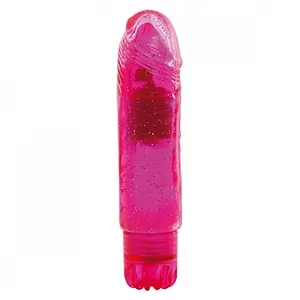Vibrator Jammy Jelly Gleamy Glitter 13.5cm Roz pe Vibreaza.ro