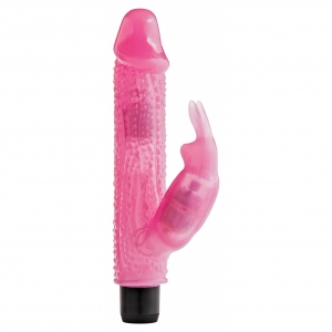 Vibrator Rabbit Knobbly Wobbly 22cm Roz pe Vibreaza.ro