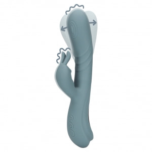 Vibrator Rabbit Loveline By Shots Pentru Stimulare Dublă Gri pe Vibreaza.ro