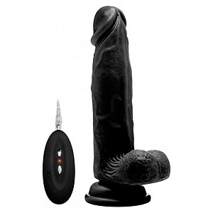 Vibrator Realistic Penis 20cm Negru pe Vibreaza.ro