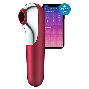 Vibrator Smart Dual Love Air Pulse Rosu pe Vibreaza.ro