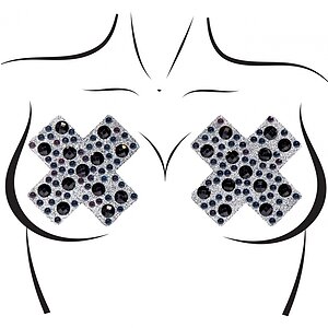 X Factor Nipple Jewels Sticker Negru pe Vibreaza.ro