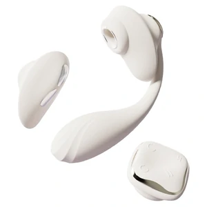 Vibrator DEYA Purtabil cu Telecomandă și Suctiune Alb Vibrator DEYA Purtabil cu Telecomandă și Suctiune Alb pe Vibreaza.ro