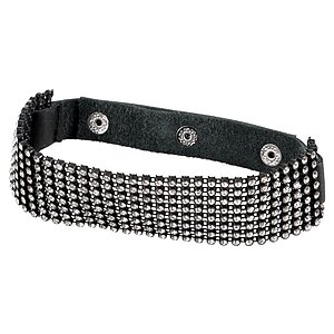 Zgardă Rhinestone Choker Negru pe Vibreaza.ro