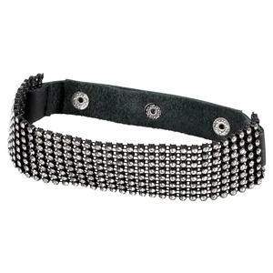 Zgardă Rhinestone Choker Negru pe Vibreaza.ro