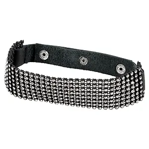 Zgarda Rhinestone Choker Negru pe Vibreaza.ro