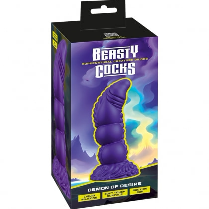 Demonul Dorinței — Dildou siliconic 22,5 cm cu Ventuză Mov