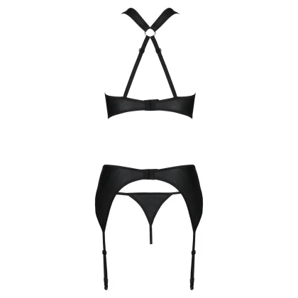 Set Din Piele Passion Hima Negru S-M