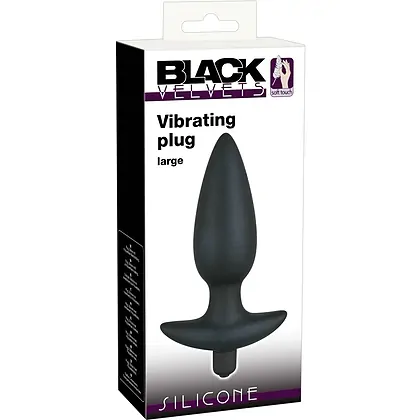 Anal Plug Cu Vibrații Black Velvet Large Negru