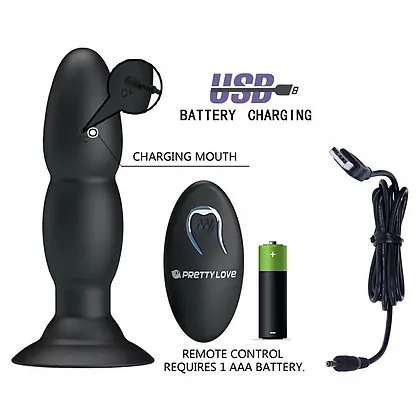 Anal Plug Cu Vibrații Pretty Love Beaded Negru