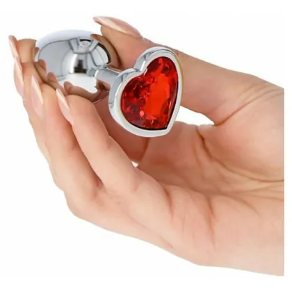 Anal Plug Heart Jewel Plug Small Roșu