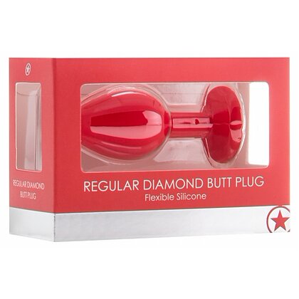 Anal Plug Regular Diamond Rosu