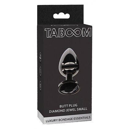 Anal Plug with Diamond Jewel Small Negru