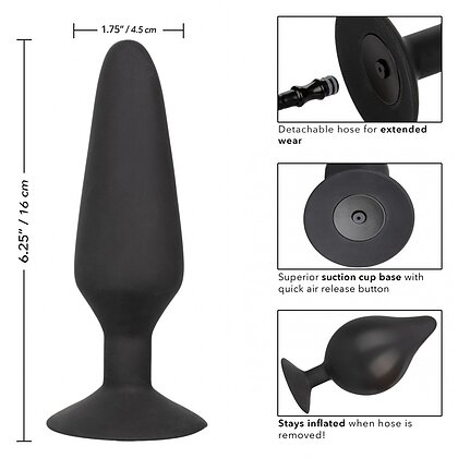 Anal Plug XL Silicone Inflatable 16cm Negru