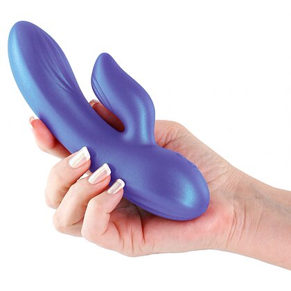 Angel Seduction — Vibrator Rabbit Albastru Metalic, 18 Funcții