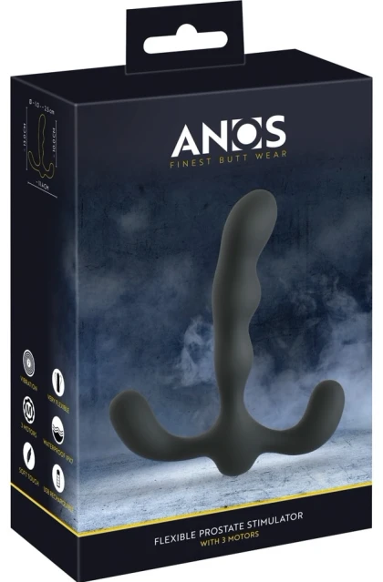 ANOS 3 Motoare – Plug Prostată Vibrator Anal Reîncărcabil Negru