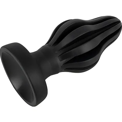 ANOS Super Soft Plug Anal 7 cm — Ventuză, Fixare Hands-free Negru