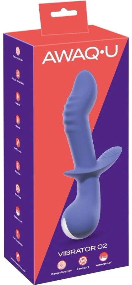 AWAQ.U Vibrator 2 – 10 Moduri, Dublu Motor, Reîncărcabil Mov