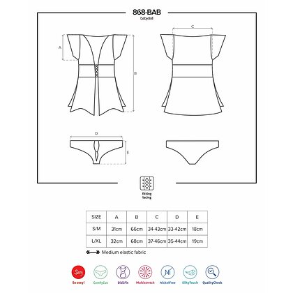 Babydoll Obsessive 868-BAB Negru L-XL