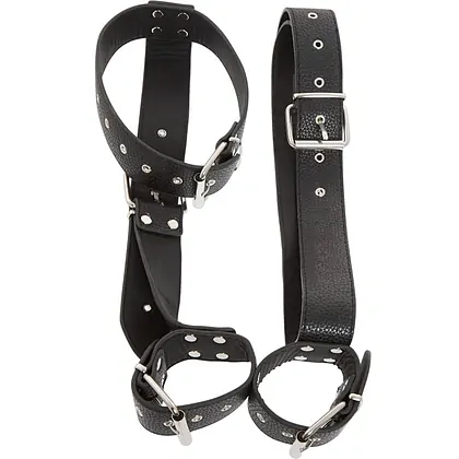 Bad Kitty Set Guler + Cătușe Reglabile Mâini Talie Negru