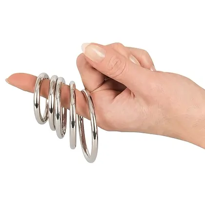 Bad Kitty Set of 5 Metal Rings Argintiu