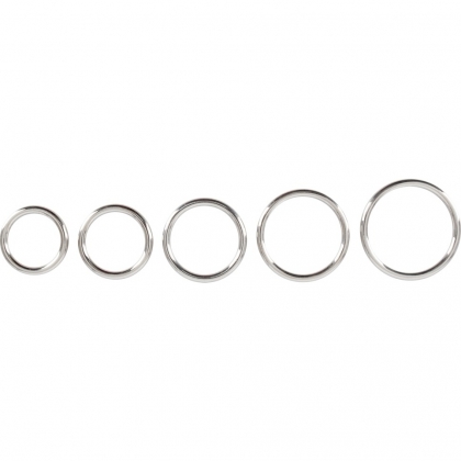 Bad Kitty Set of 5 Metal Rings Argintiu
