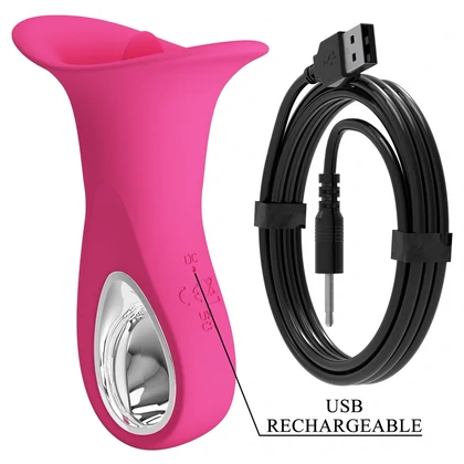 Clyde Limbă Vibratoare 12 Funcții, Reîncărcabil USB Roz
