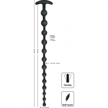 Black Velvets Anal Beads Negru