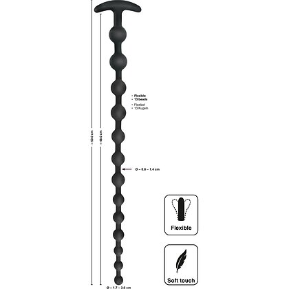 Black Velvets Anal Beads Negru