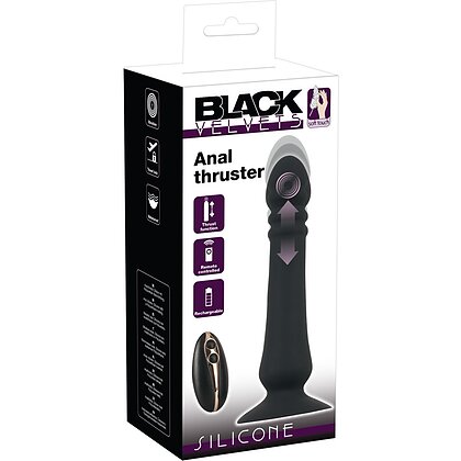 Black Velvets Thruster Anal 7 Moduri, 3 Viteze, Reîncărcabil Negru