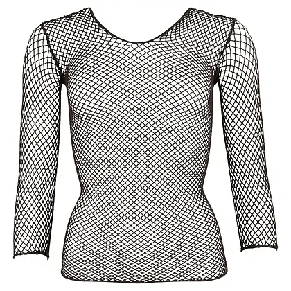 Bluză Din Plasă No:Xqse Negru S-L