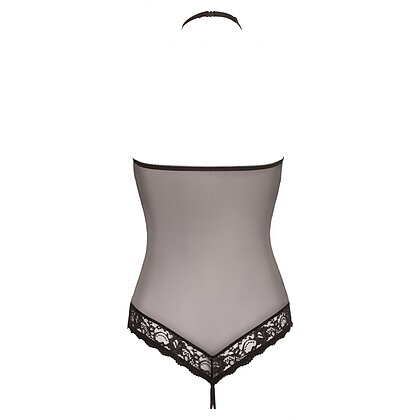 Body Abierta Fina Rhinestone Negru S