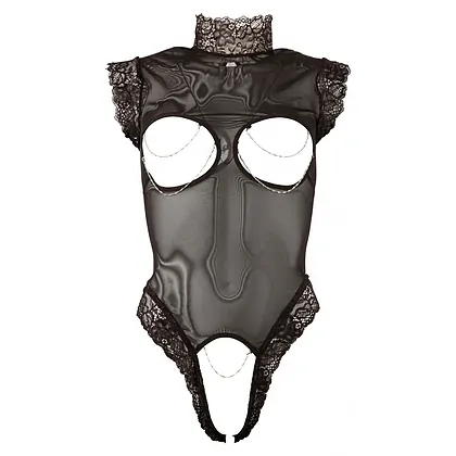 Body Abierta Fină Sâni Decupați Negru L