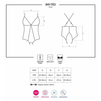 Body Obsessive 841-TED Negru L-XL