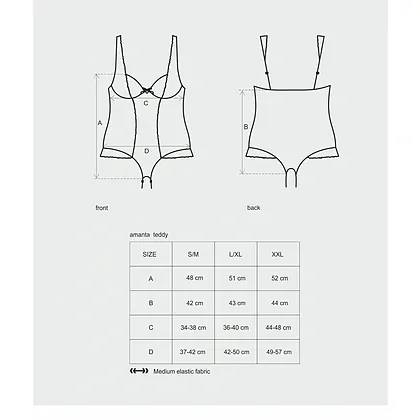 Body Obsessive Dantelă Negru S-M