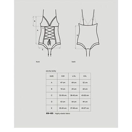 Bodysuit Cu Model Obsessive Slevika Negru 2XL