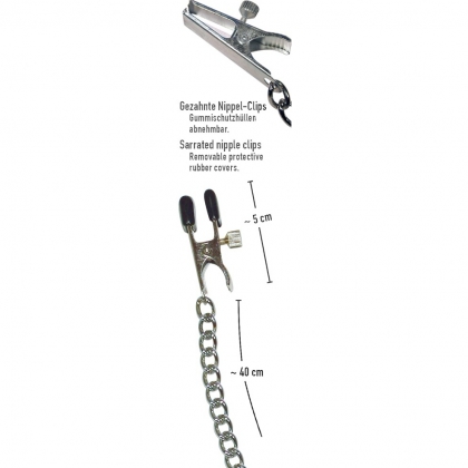 Breast Chain And Nipple Clamps SX Argintiu