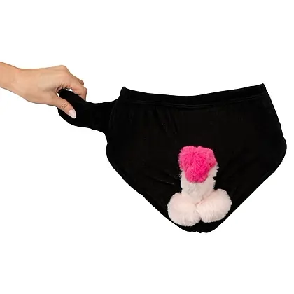 Boxeri cu penis gonflabil, cadou amuzant pentru petreceri Negru